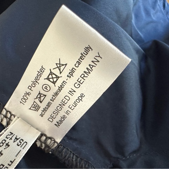 Katharina Hovman Taffeta Skirt Midi Marine Blue Elastic Waist Pocket Purist US12 - Picture 6 of 11